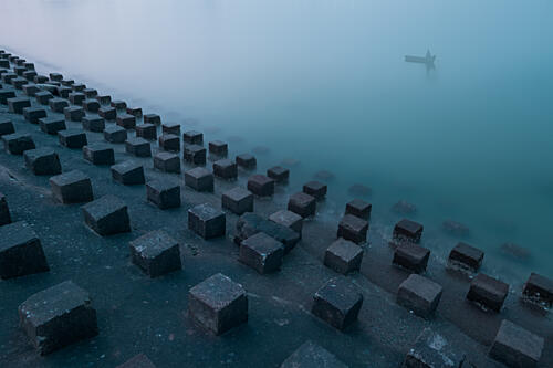 Misty Water Geometry Art Print