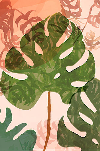 Tropical Monstera Leaves Art Print