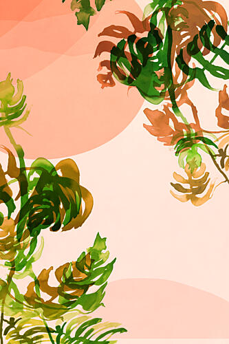 Soft Tropical Leaves Abstract Art Print