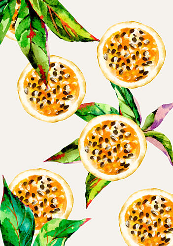 Fresh Tropical Passion Fruit Art Print