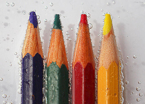 Colorful Pencils Bubbling Art Print