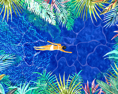Summer Swim in Paradise Art Print