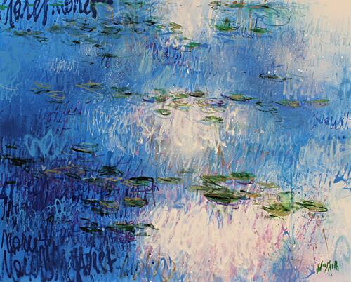 Blue Water Lilies Art Print
