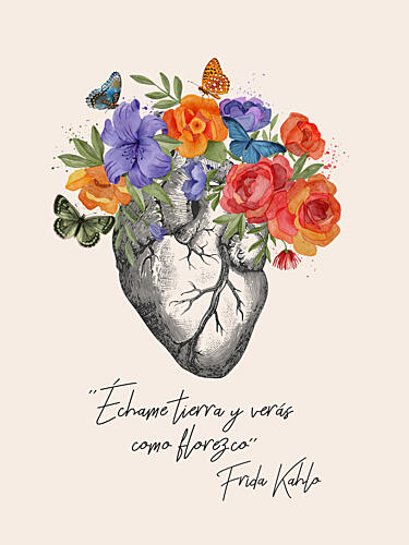 Blooming Heart Inspirational Quote Art Print