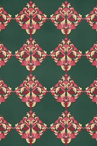 Ornate Crimson Foliage Art Print