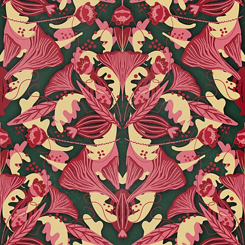 Elegant Pink Botanical Pattern Art Print