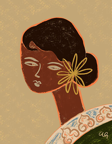 The Green Lady Art Print