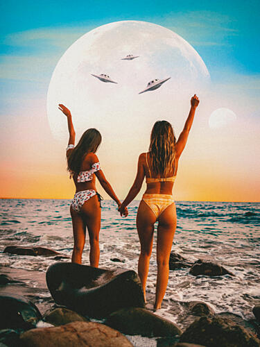 Here We Are, Ufo Art Print by Taudalpoi
