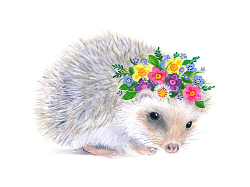 Spring Hedgehog Art Print