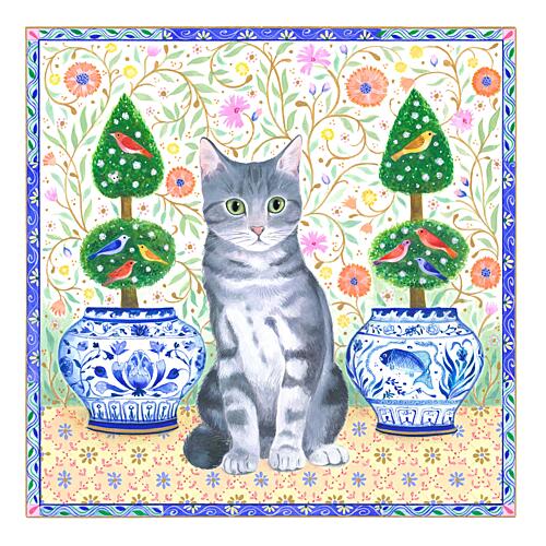 Topiary Cat Art Print
