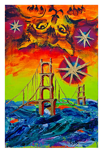 Vibrant Golden Gate Myth Art Print
