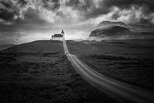 Solitary Path to Church Art Print by Irene Wu