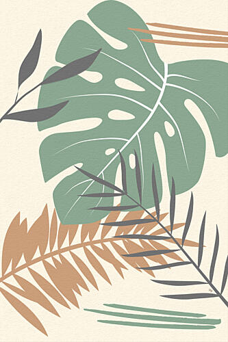 Abstract Tropical Leaves Art Print