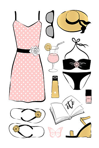 Summer Vacation Essentials Art Print by Martina