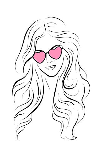 Girl with Heart Sunglasses Art Print by Martina