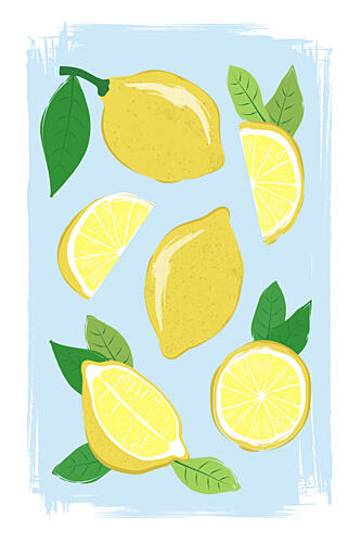 Fresh Lemon Medley Art Print