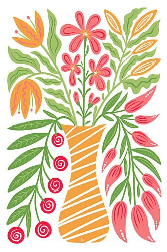 Colorful Floral Vase Art Print
