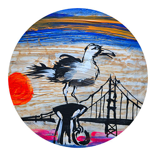 Golden Gate Seagull Watch Art Print