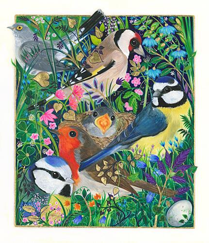 The Birds Around the Nest Art Print