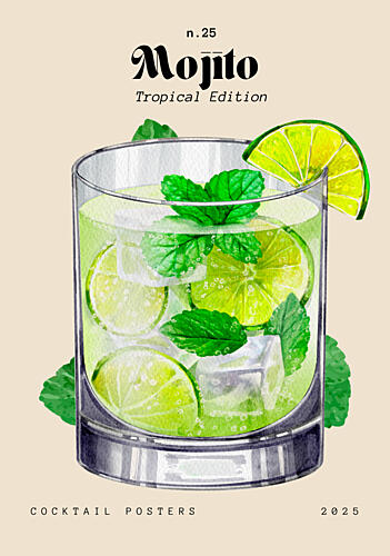Tropical Mojito Cocktail Art Print