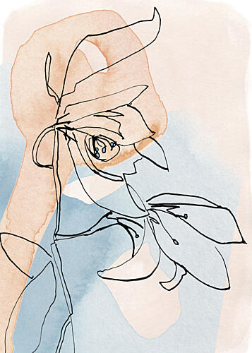 Soft Botanical Line Art Art Print
