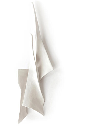 Flowing White Fabric Art Print by Jenja Braun