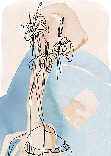 Soft Botanical Lines Art Print