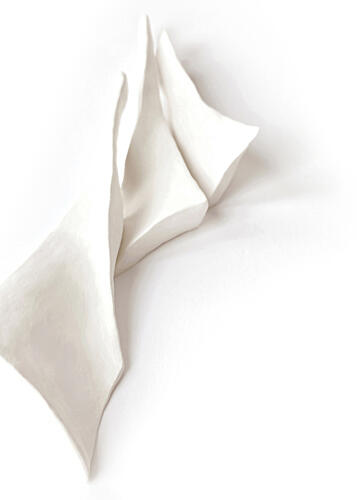 Flowing White Forms Art Print by Jenja Braun