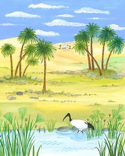 Banks of the Nile with Ibis Art Print