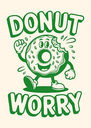 Donut Worry Character Art Print