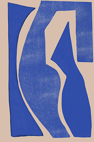 Blue Geometric Shapes Art Print by The Miuus Studio