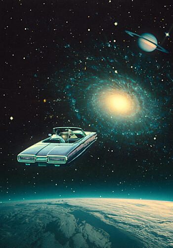 Driving Through the Cosmos Art Print by Taudalpoi