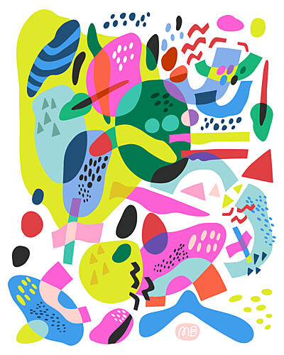 Vibrant Abstract Shapes Art Print by Marusha Belle