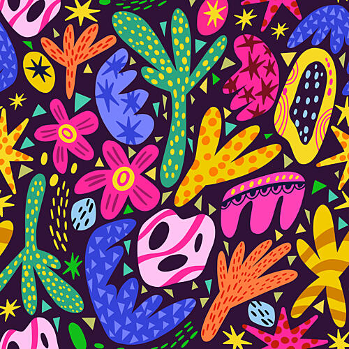 Playful Organic Shapes Art Print by Marusha Belle