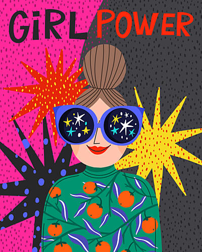 Girl Power Starry Eyes Art Print by Marusha Belle