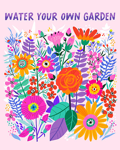 Colorful Garden Quote Art Print