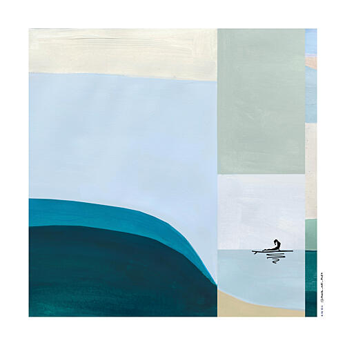 Serene Ocean Paddleboard Art Print