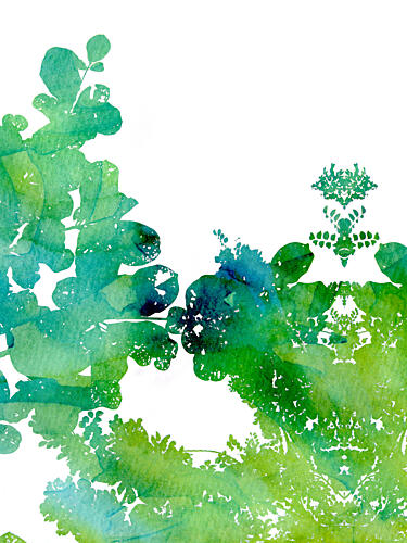 Vibrant Watercolor Leaves Art Print