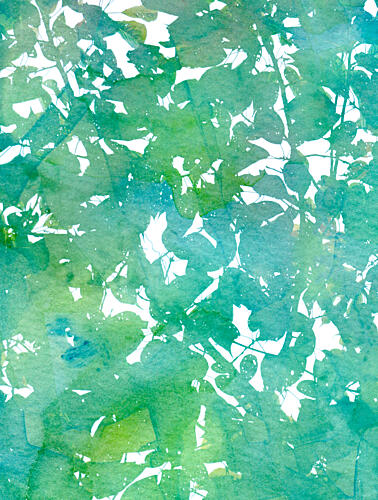 Abstract Green Leaves Art Print