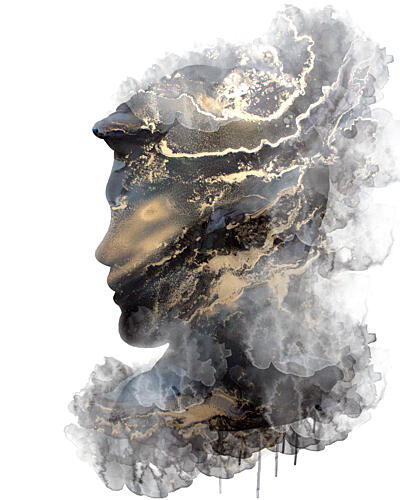 Fluid Gold Silhouette Art Print