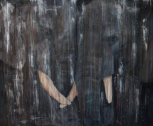 Elephants Deep Connection Art Print