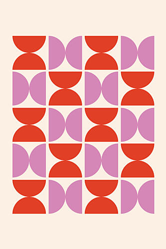 Retro Geometric Pattern Art Print by Rosalinda