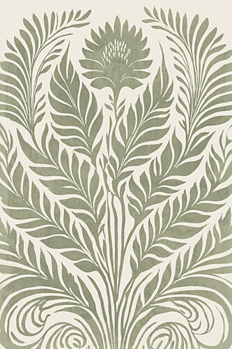 Green Botanical Flourish Art Print