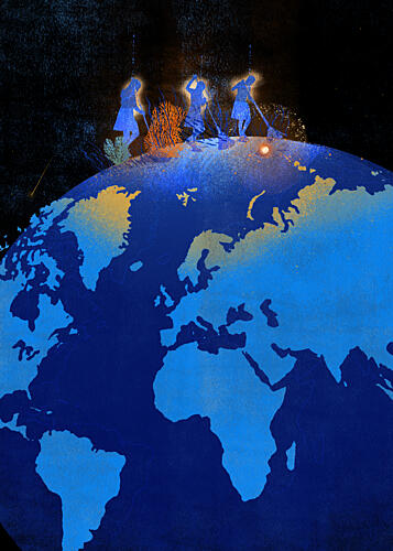 Sweeping Our World Clean Art Print