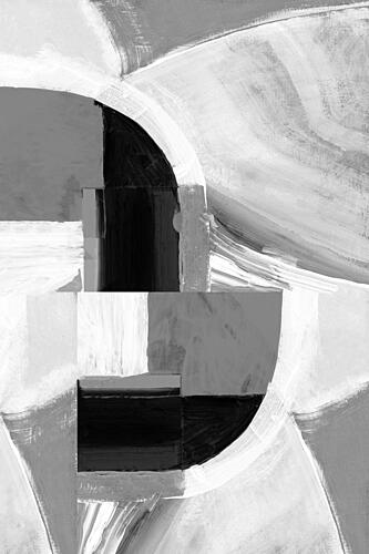Monochrome Geometric Curves Art Print by Cartissi