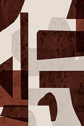 Abstract Earthy Shapes Art Print by Cartissi