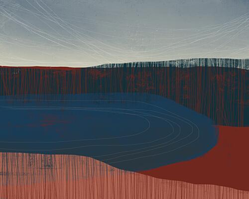 Serene Textured Landscape Art Print