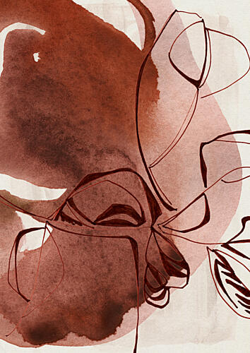Abstract Botanical Lines Art Print by Jenja Braun