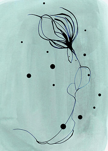 Delicate Botanical Lines Art Print by Jenja Braun