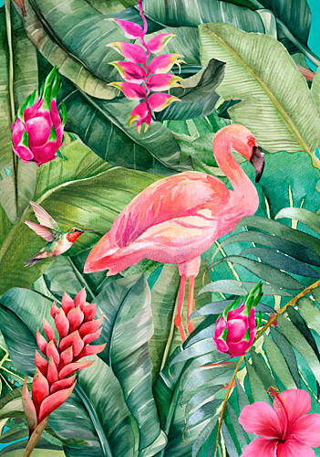 Pink Flamingo Paradise Art Print